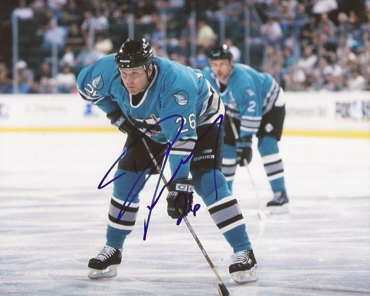 Dave Lowry signed San Jose Sharks 8x10 Photo Poster painting autographed