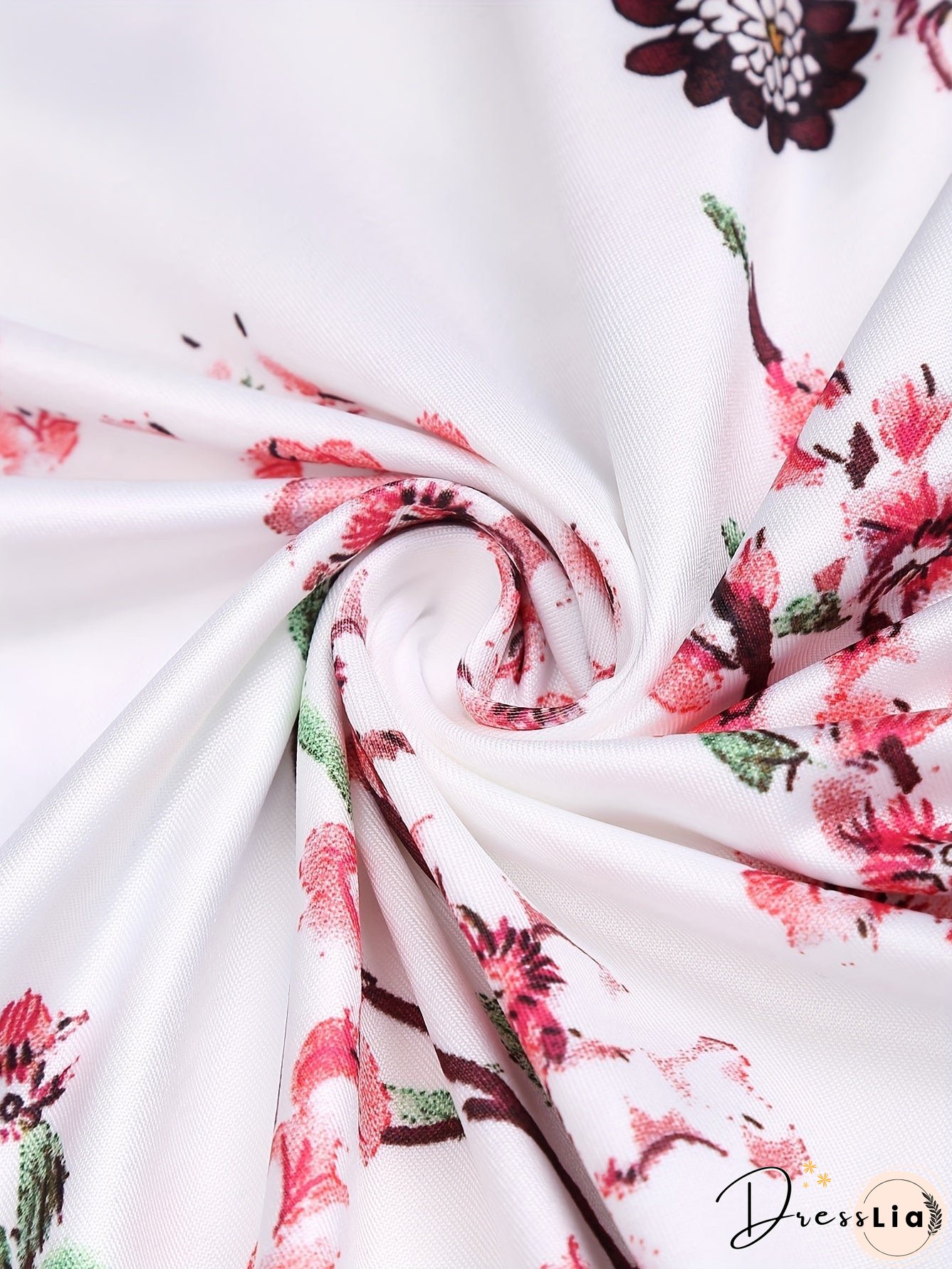 Casual Simple Two-piece Set, Solid Tucked Tops & Floral Print Spaghetti Strap Dress Outfits, Women's Clothing