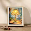 (17x22cm)Lamp DIY Pearl Painting Art Kits for Adults Home Wall Decor Pearl Art Painting With Wooden Frame