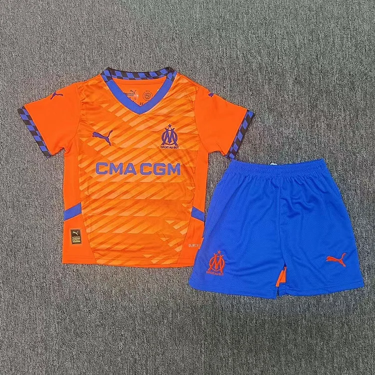 24-25 kids Marseille second away football jersey