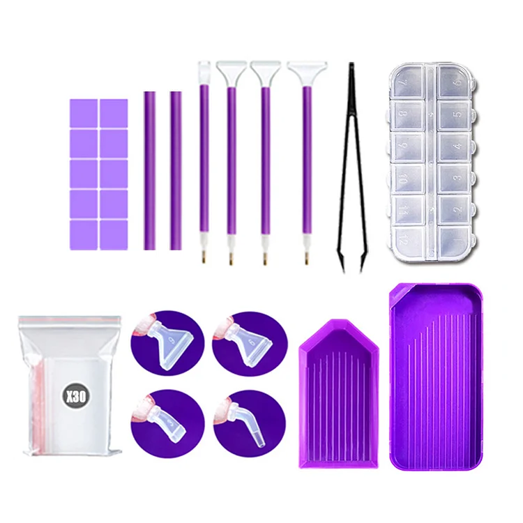 Diamond Art Pen Kit Diamond Storage Case Diamond Painting Accessories (Purple) gbfke