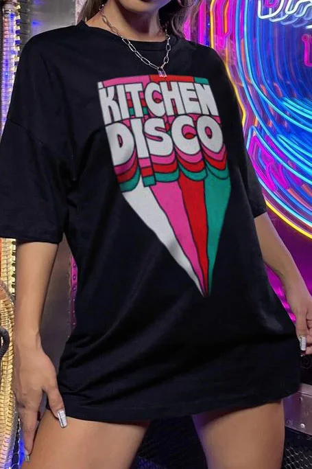 KICHEN DISCO Graphic Printing Women's Short-sleeved T-shirt