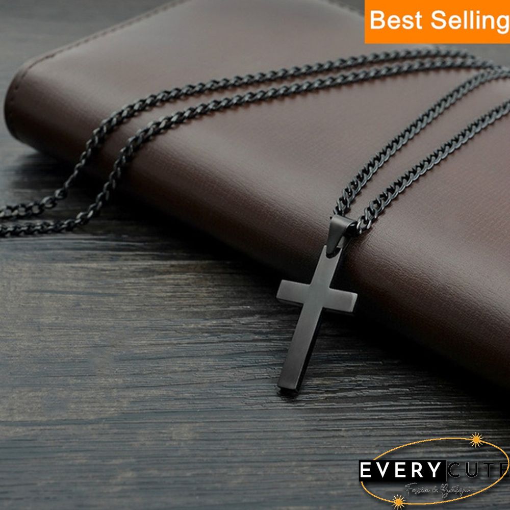 Fashion Simple Cross Pendant Necklace Cross Necklace Jewelry for Men Christmas gift