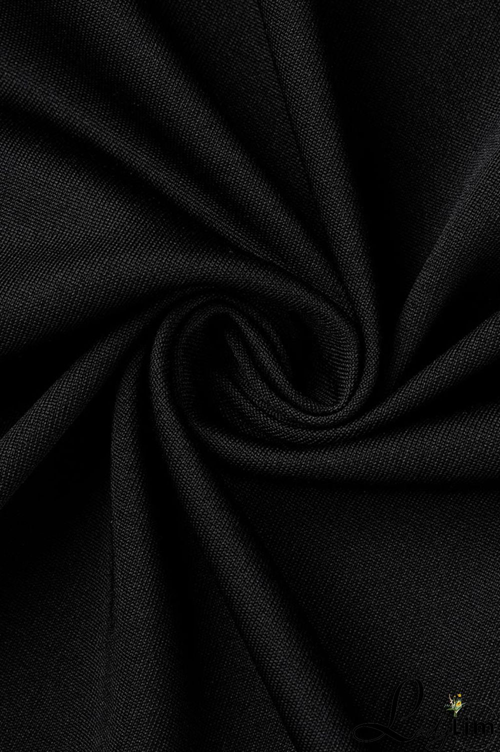 Black Fashion Sexy Plus Size Solid Patchwork V Neck Sling Dress