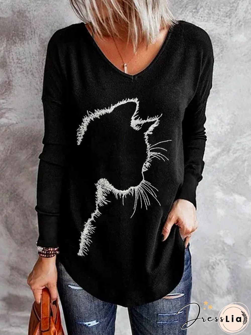 Floral-Print Long Sleeve Tops