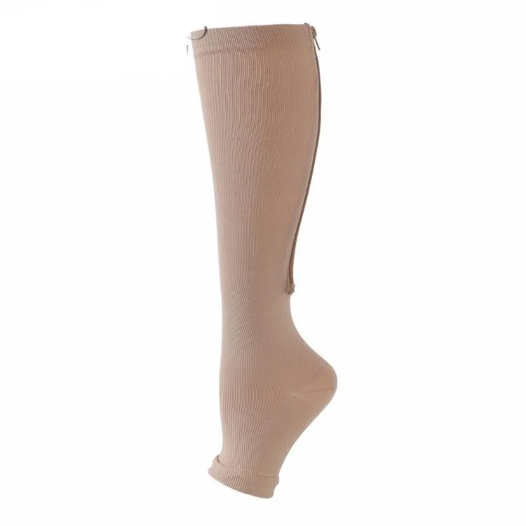 ( 3 PAIRS) Zippered Open Toe Compression Socks Support Stockings 20-30 mmHg shopify Stunahome.com