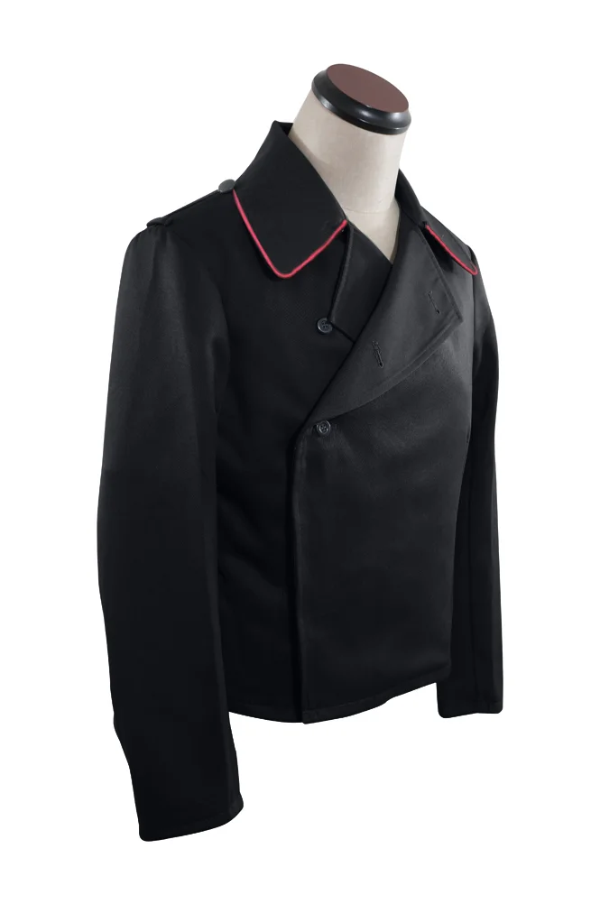   Wehrmacht German Hot Pink Collar Thread Panzer Black Gabardine Wrap Jacket German-Uniform