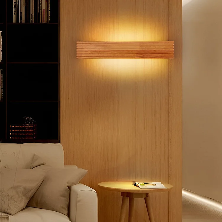 Wood Rectangular Waterproof LED Nordic Wall Sconce Lighting Mirror Light - Appledas