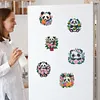 6Pcs Acrylic Flower Panda Diamond Art Refrigerator Magnets Sticker for Beginners