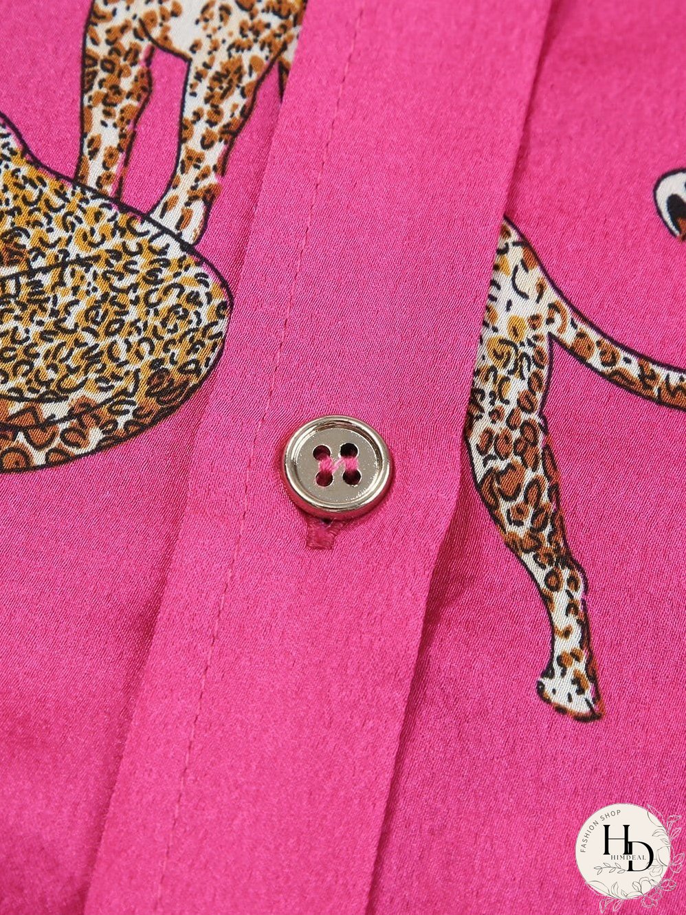 Tempting Printed Lapel Single-Breasted Long-Sleeved Blouse