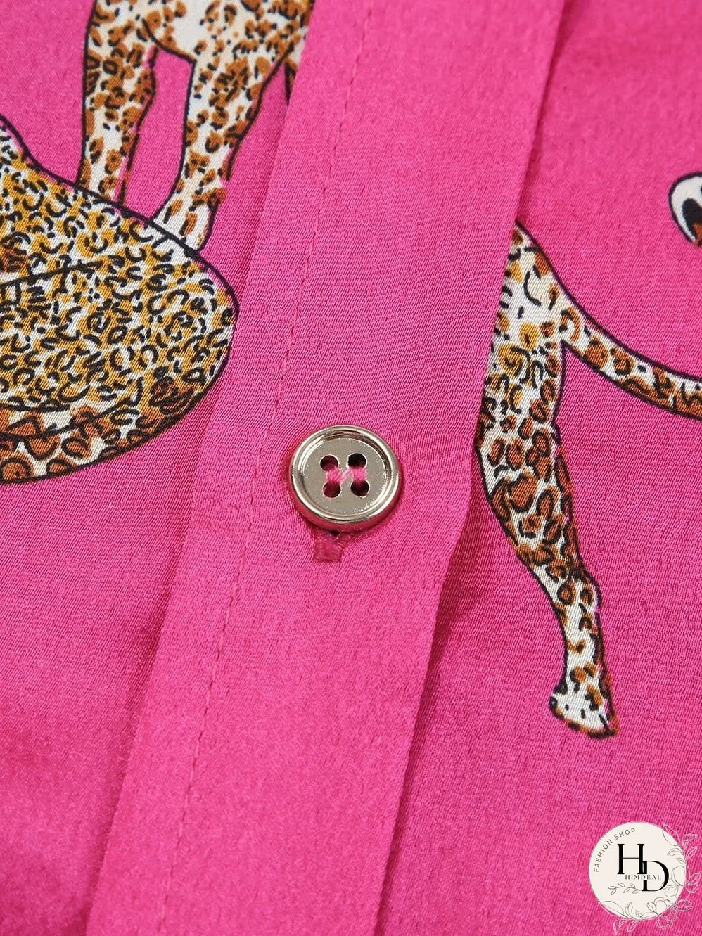 Tempting Printed Lapel Single-Breasted Long-Sleeved Blouse