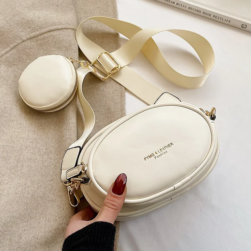 էѧӧܧ three-piece Simple PU Leather Crossbody Bags Women 2021 New Fashion Lady Luxury Shoulder Handbags and Purses