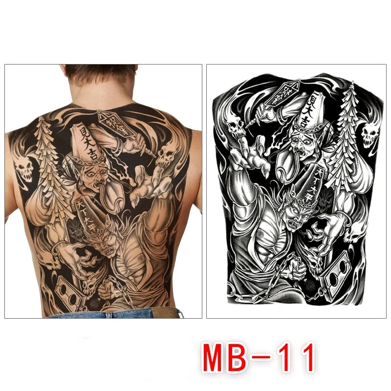 Waterproof temporary men tattoos tattoo full back large tatoo fake dragon girl tattoo body art sticker sexy decals transferable