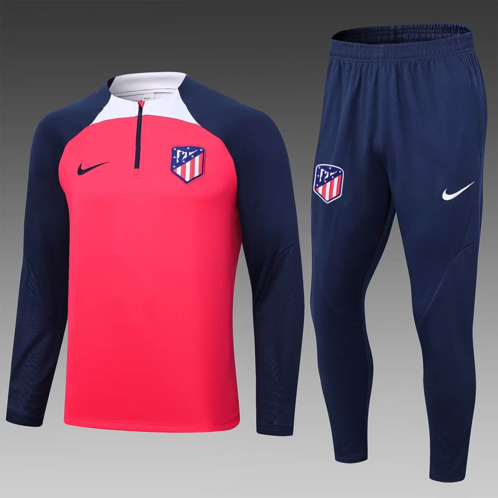2023/2024 Atletico Madrid Half-Pull Training Suit Red 1:1 Thai Quality Set mysite
