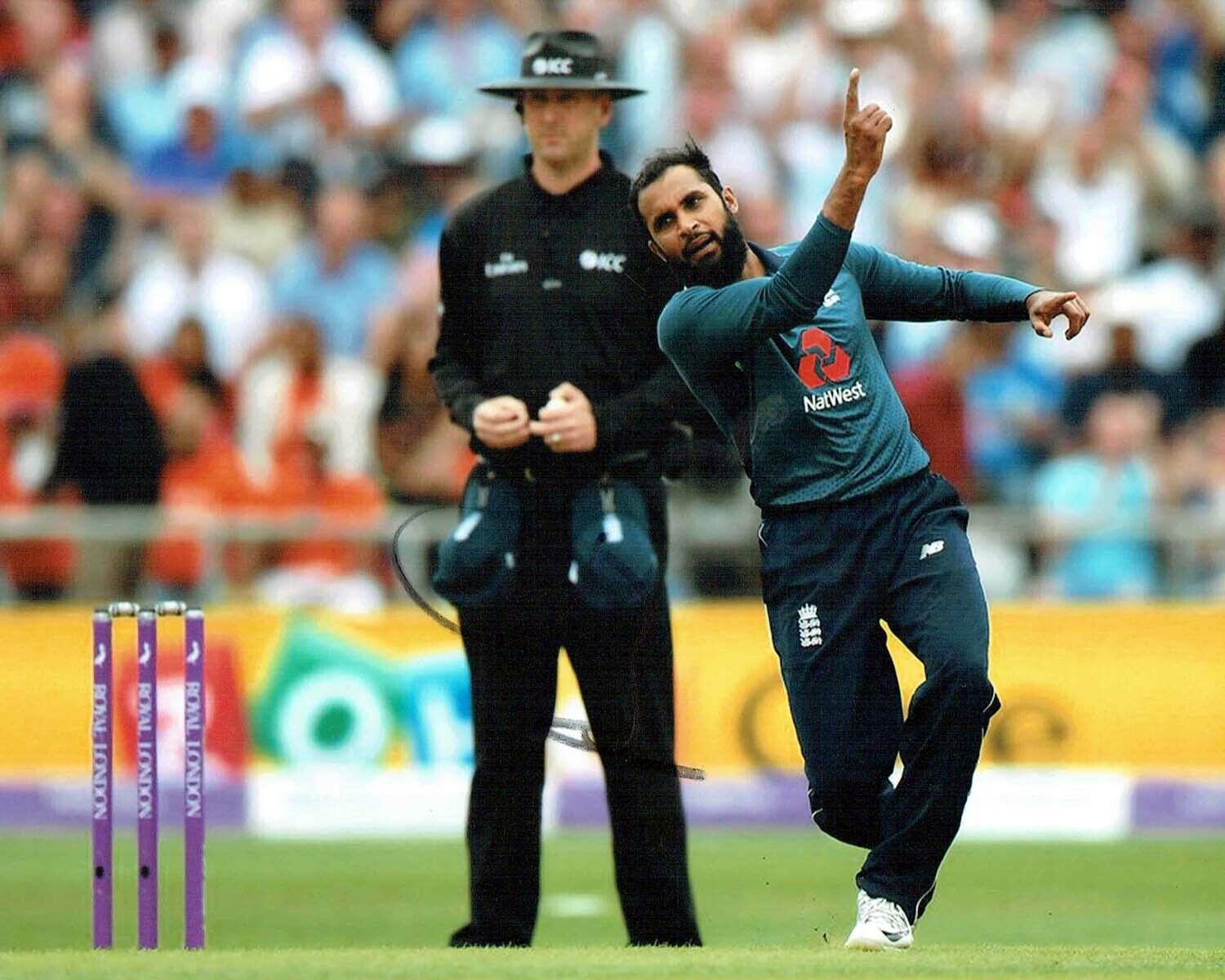 Adil RASHID Signed Autograph Photo Poster painting 3 AFTAL COA England Cricket World Cup Winner