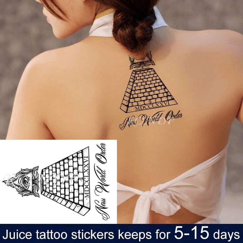 Waterproof Temporary Juice ink Sticker Egyptian Ancient Greek Mythology Cleopatra Fruit Gel Long lasting Tattoo for men women