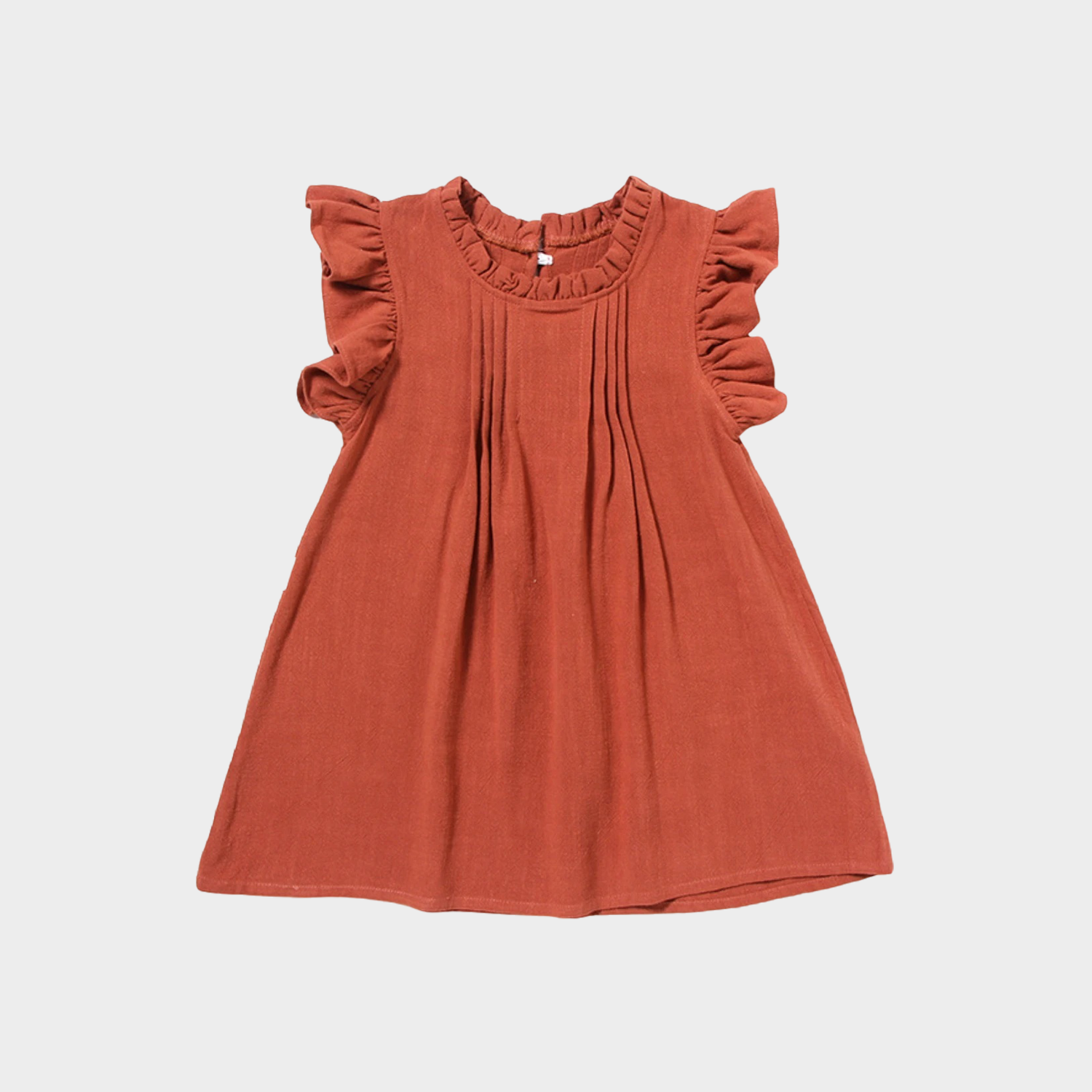 Soft Ruffled-Sleeve Linen Girls' Dress REAL SILK LIFE