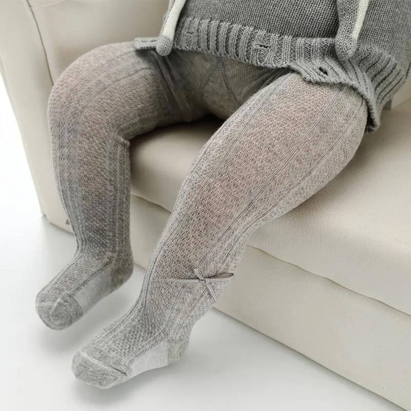 0 to 6 Years Summer Knitted Mesh Pantyhose For Princess Ultrathin Breathable Large Bowknot Tights For Girls Cotton Kids Tights