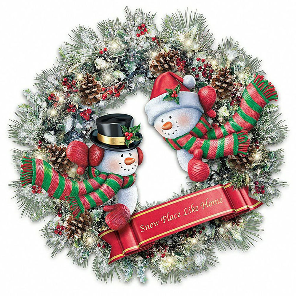 

Christmas Wreath - Round/Square Drill Diamond Painting - 40*40CM, Round diamond 40*40cm, 501 Original