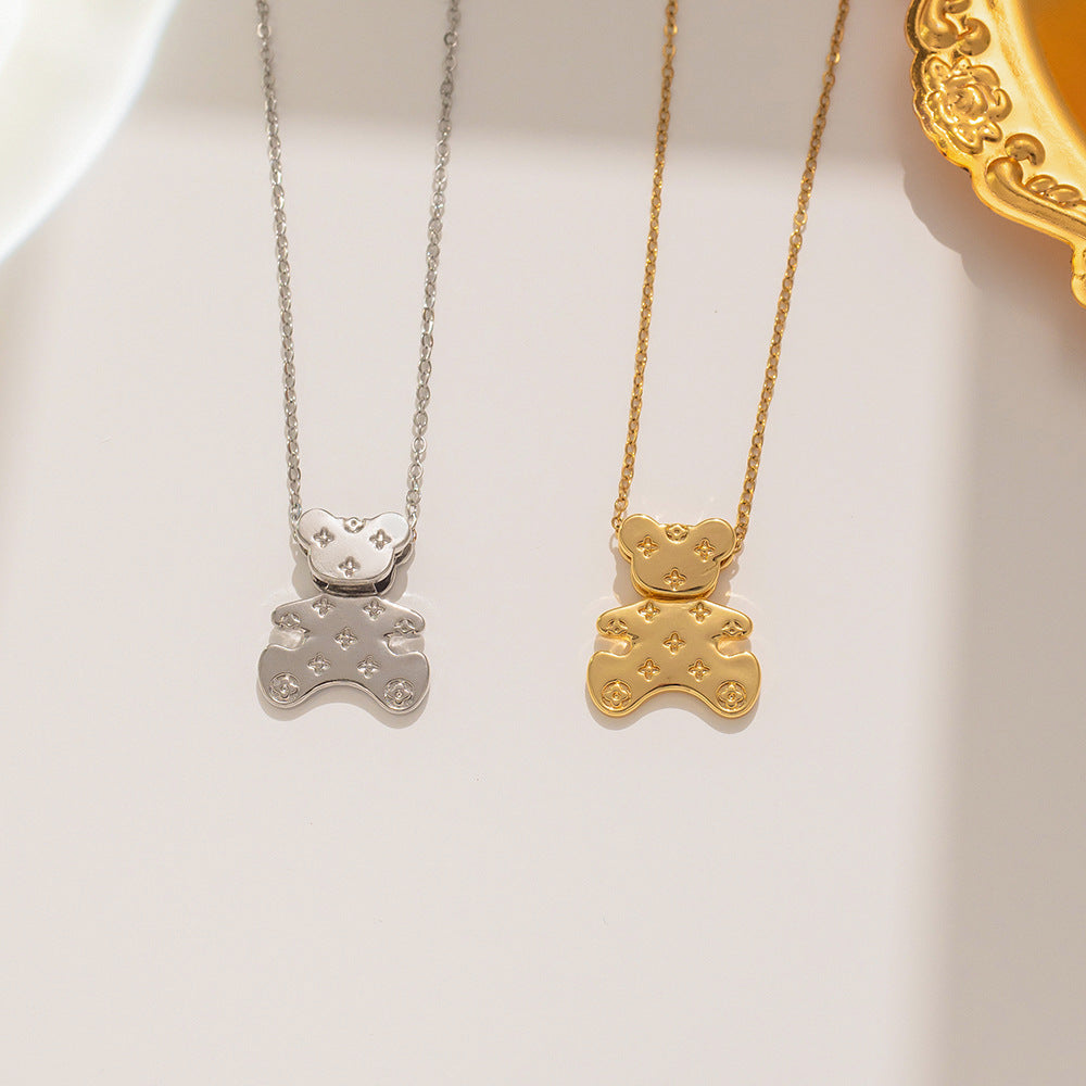 Korean Geometric Titanium Steel 18K Gold Plated Necklaces