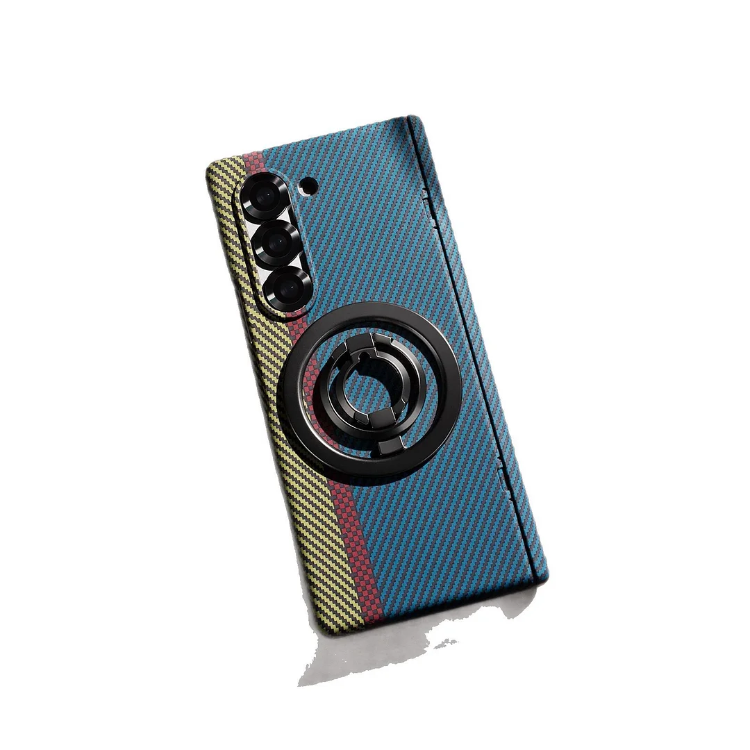 Samsung Z Fold Kevlar Texture Magnetic Holder Phone Case