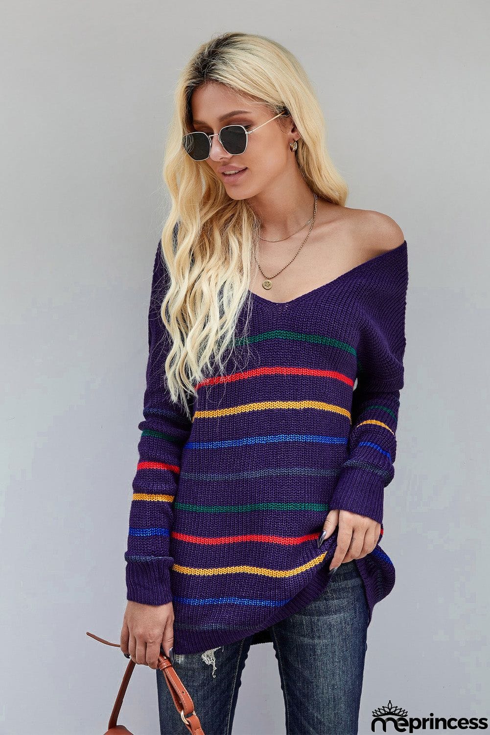 Multicolor Striped Knit Sweater