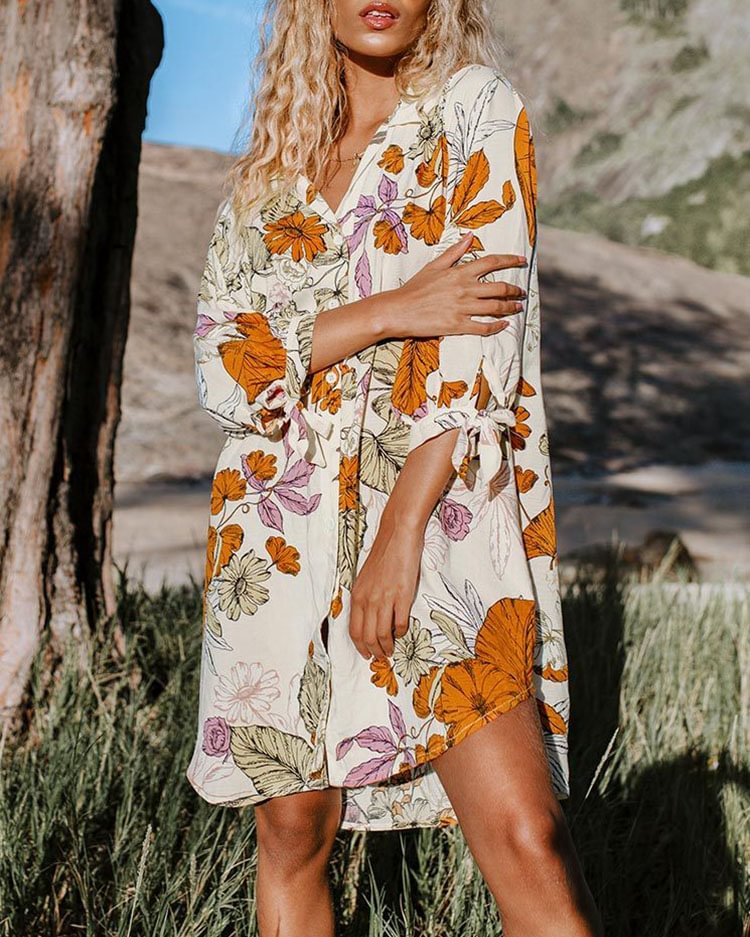 Oaklyn Floral Buttoned Shirt Dress