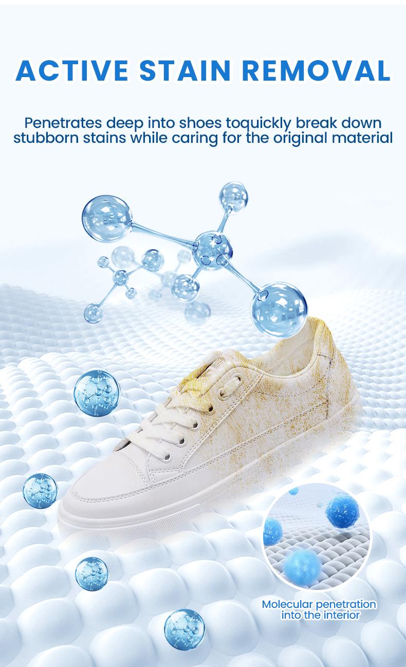 TikTokShopBlackFriday White Shoe Cleaner Cream (Multipurpose) – No-Wash Solid Cleaner with Sponge, Stain-Removing, Fits Leather, Silicone & Car Interiors