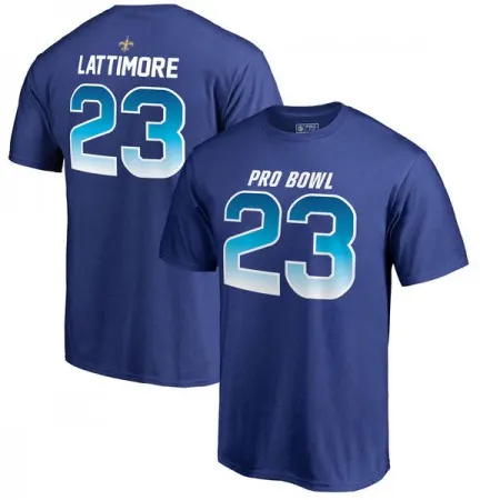 Saints #23 Marshon Lattimore  AFC Pro Line 2018 NFL Pro Bowl Royal T-Shirt
