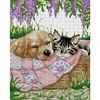(Counted/Stamped)Sleeping Cat And Dog-14CT Cross Stitch 28*33cm/11.02*12.99in