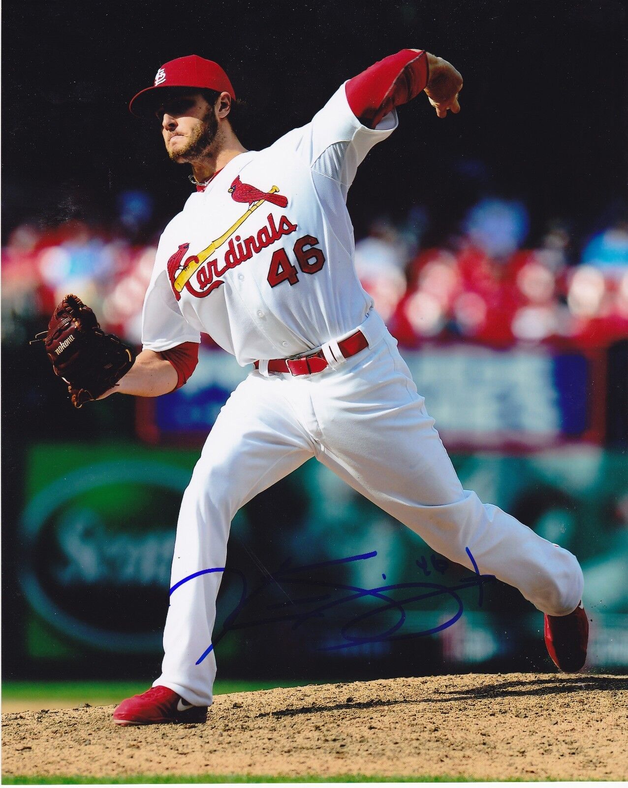 KEVIN SIEGRIST ST. LOUIS CARDINALS ACTION SIGNED 8x10