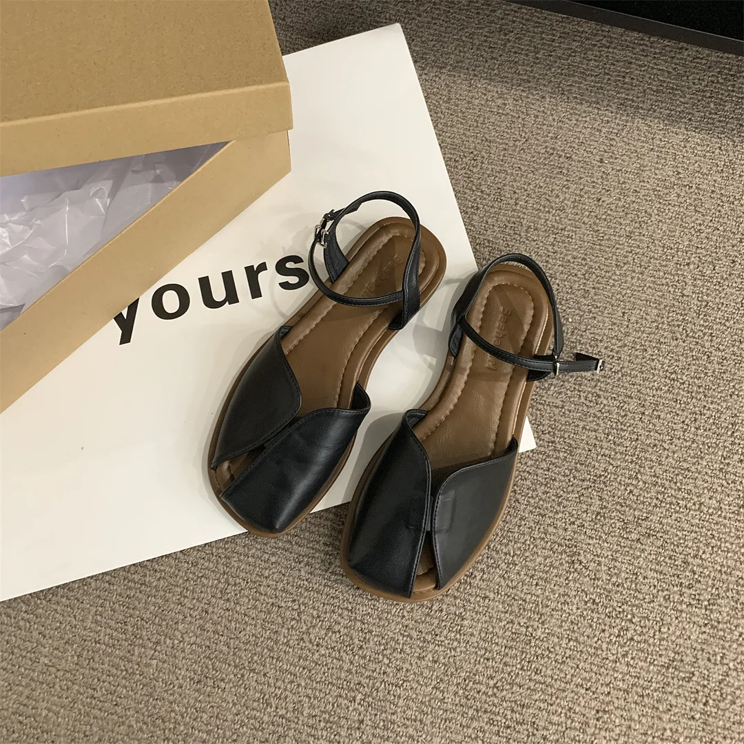 Churchf Churchf Sandals Female 2023 New Summer Korean Version Of The Retro Fairy Style Casual Soft Flat Roman Shoes