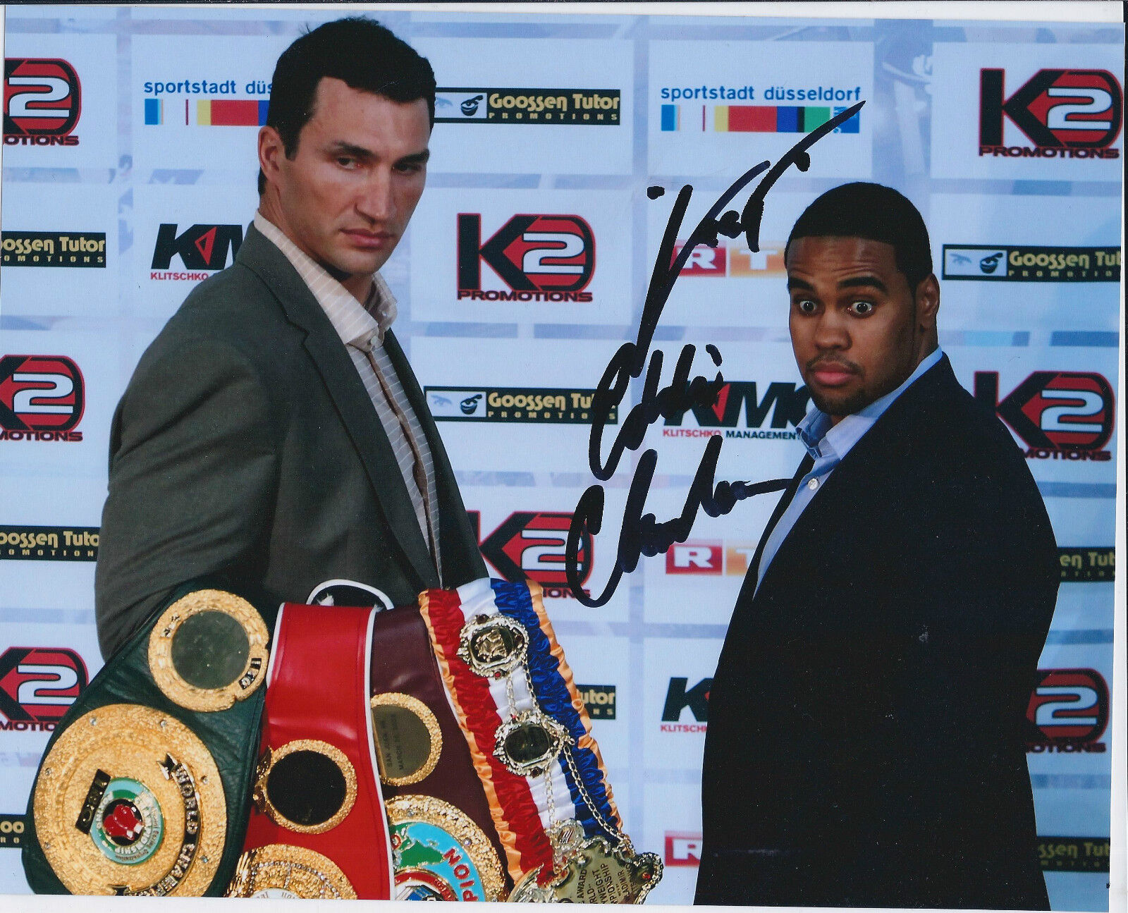 Fast Eddie CHAMBERS Signed 10x8 Autograph Photo Poster painting AFTAL COA USA Boxer RARE