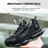 New Style Men's And Women's Steel Toe Shoes With Knob Shoe Buckles, Breathable, Wear-Resistant, Anti-Smash, Anti-Puncture, Anti-Slip, Shockproof Steel Toe Safety Work Shoes, Hiking Shoes, Sports Shoes