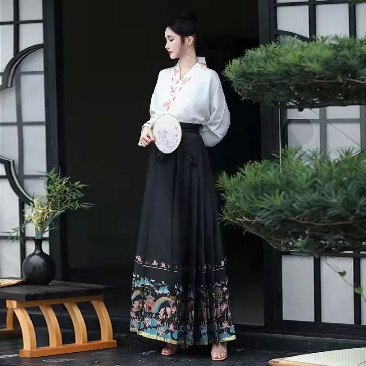 原創錦蓮明制織金仿妝花馬面裙日常漢服女新款秋冬-ZXM721