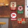 4PCS huile moteur - Ensemble de panneaux en m&eacute;tal(20*30cm/30*40cm) - Garage