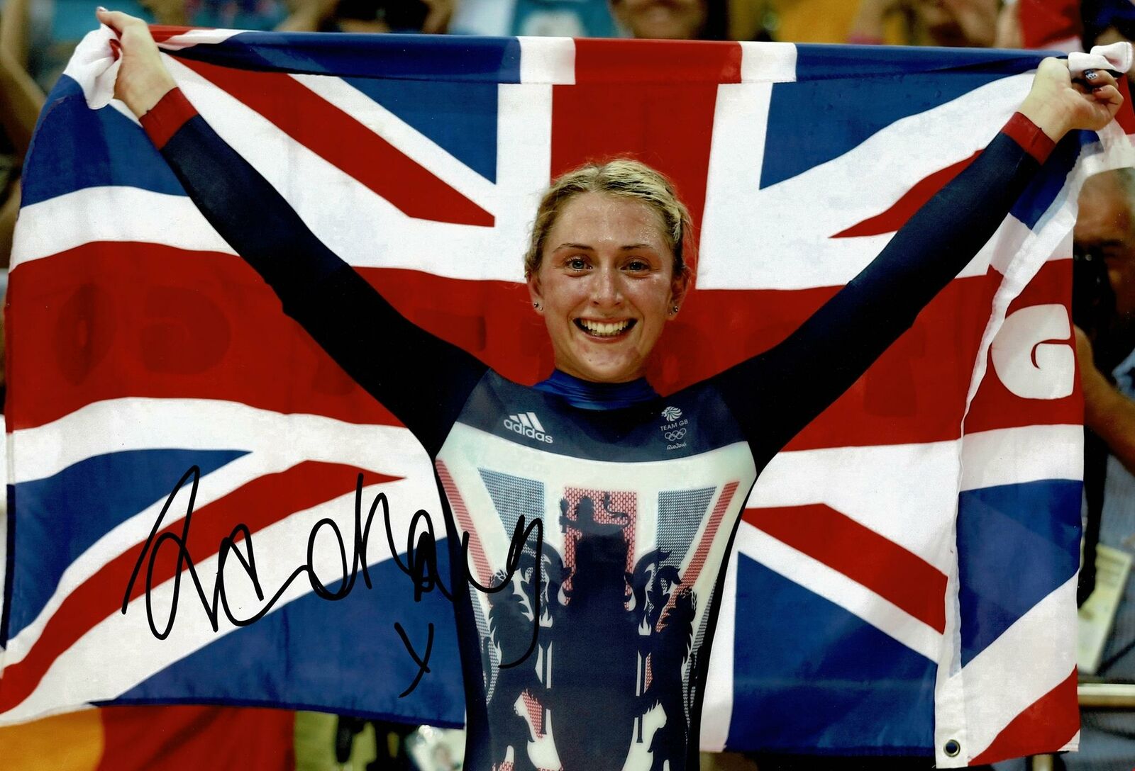 Laura Trott Signed 12X8 Photo Poster painting London 2012 Tokyo 2020 Rare Signature AFTAL COA