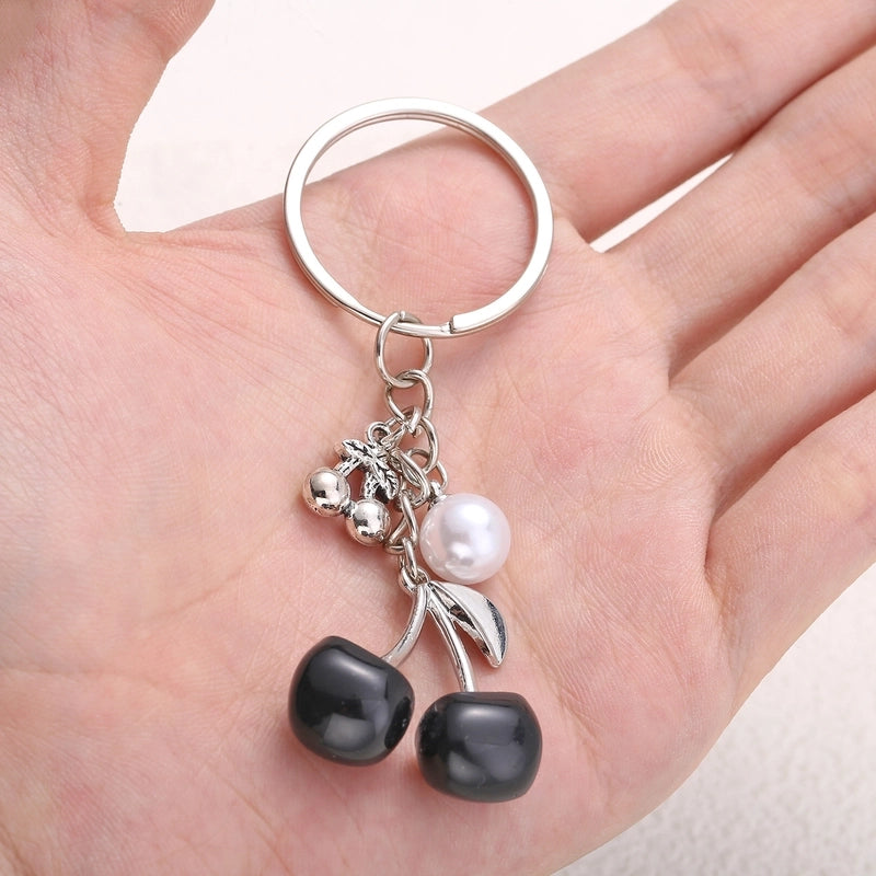 Elegant Minimalist Cherry Alloy Keychain