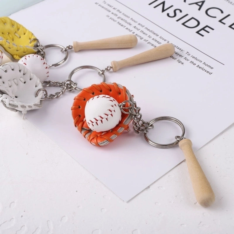Fashion Baseball Pu Leather Unisex Bag Pendant Keychain