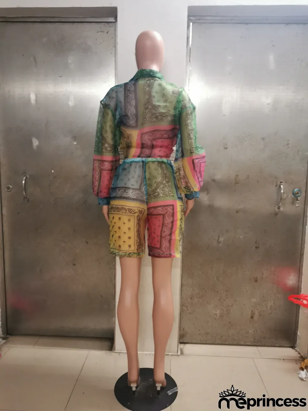 Summer Party Print Colorful Crop Top and Shorts Matching Set