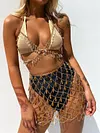 Shining Crochetgo Bandage Crystal Mini Skirt 