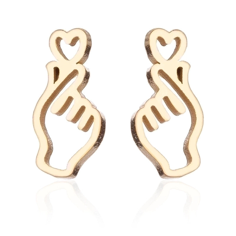 Minimalist Korean Style Geometric 304 Stainless Steel No Inlaid 18K Gold Plated Ear Studs