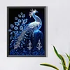 (US Local) Blue Crystal Peacock- Round AB Drills Diamond Painting(45x60cm)