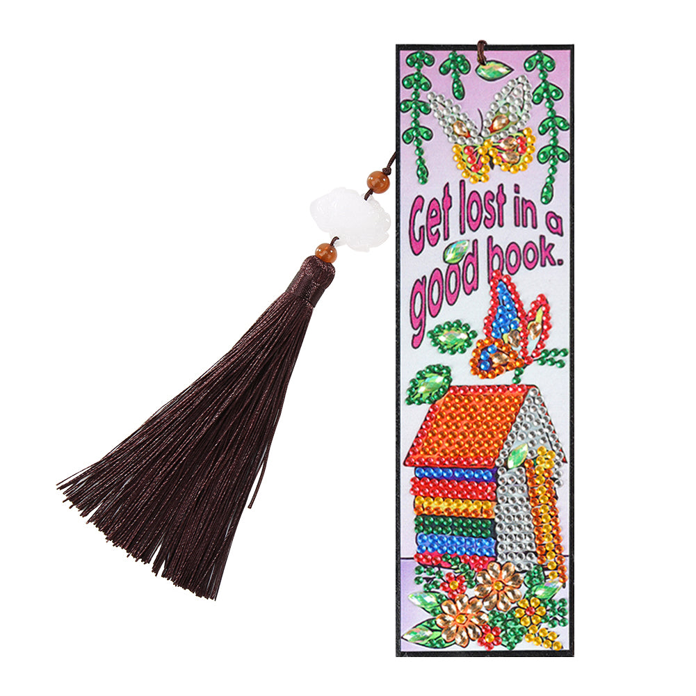 DIY Special Shaped Diamond Painting House Leather Bookmark Tassel Marker gbfke