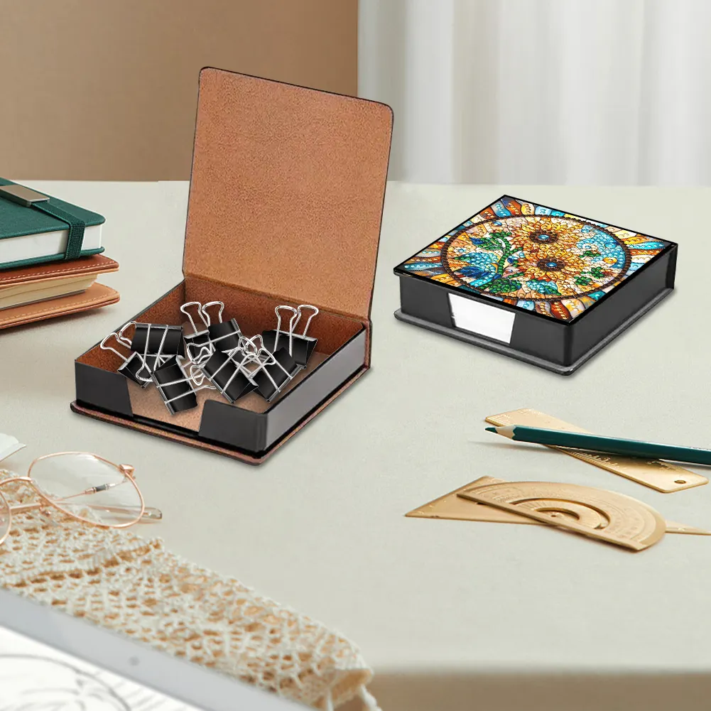 Sunflower PU Diamond Painting Notecard Box Contains 150 Sheets of Paper