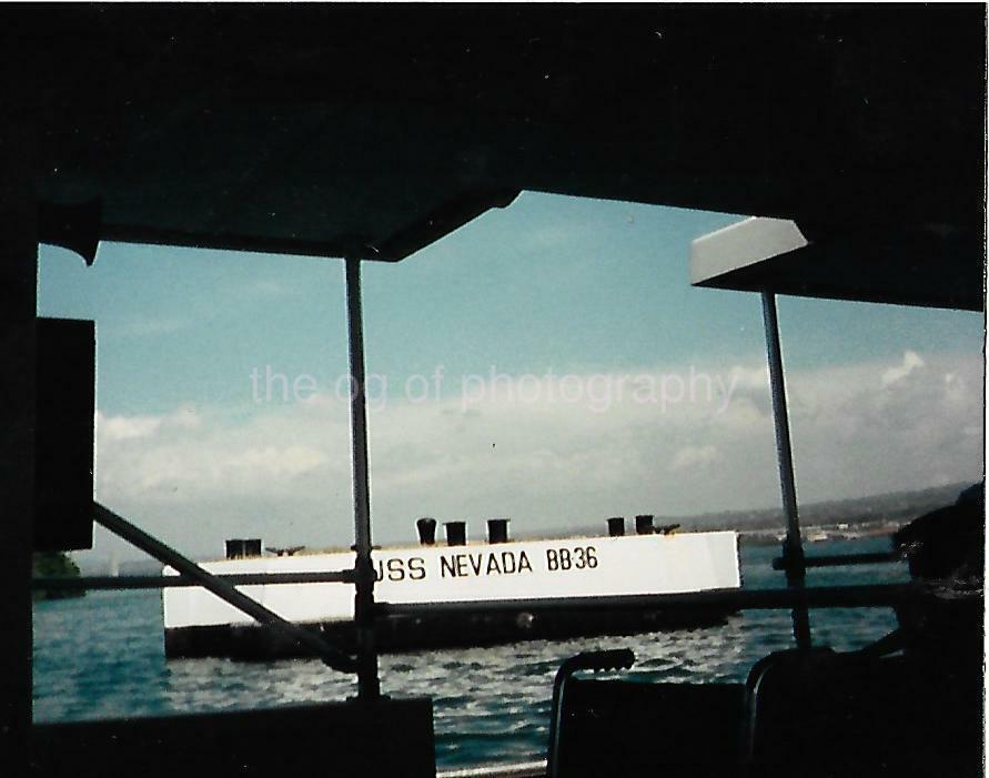 FOUND Photo Poster painting Color USS NEVADA MEMORIAL Original Snapshot PEARL HARBOR 21 65 M