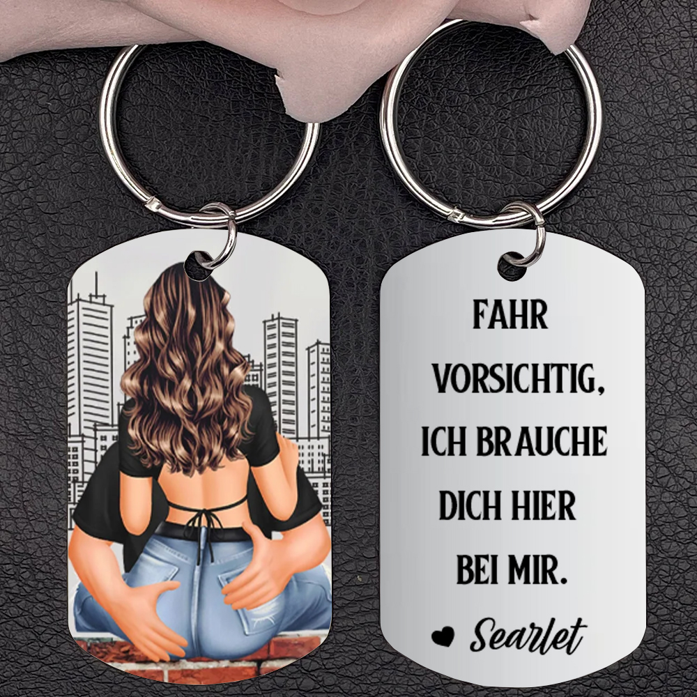 Kettenmachen Personalisierbarer Name Paar SchlüsselanhängerFahr