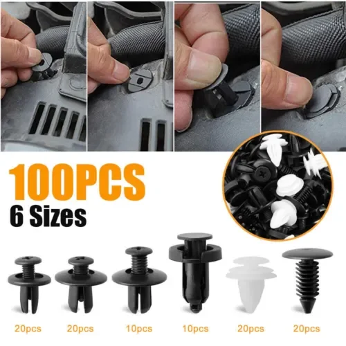 Dronehint 100X Universal Auto Push Retainer Pin Body Bumper Rivet Trim Moulding Clip Parts (For: Acura) Parts