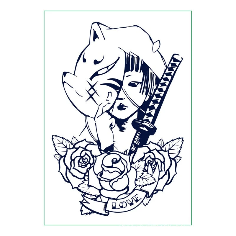 New semi-permanent juice herbal tattoo stickers waterproof long-lasting men and women tattoo text simulation tattoo stickers