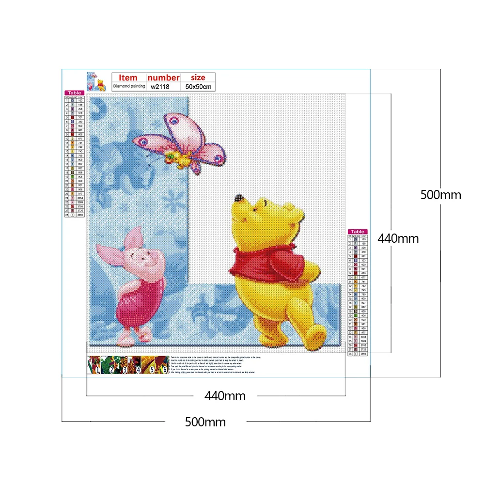 5D DIY Full Round Drill Diamond Painting Winnie the Pooh Letter L Kit Decoration